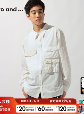niko and ...衬衫男2026春季新款多口袋设计感长袖上衣641550