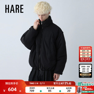 HARE棉服男2025冬季新款宽松潮酷纯色加厚外套497084