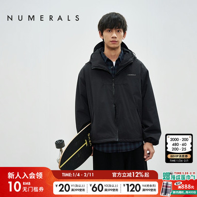 NUMERALS棉服男冬季新款运动宽松运动休闲连帽通勤厚外套144600