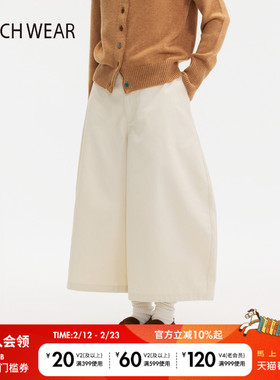 BUCH WEAR休闲裤女2025冬季新款设计宽松棉质弯刀阔腿裤621248