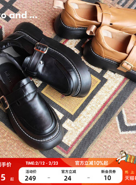 niko and ...休闲鞋2025新款学院风休闲复古厚底小皮鞋580060