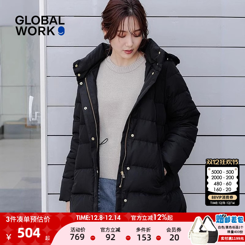 GLOBALWORK宽松休闲连帽棉服