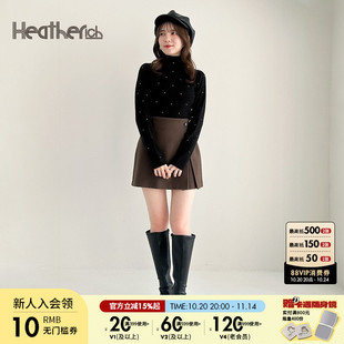 高领亮钻气质毛衣234266 时尚 Heatherich毛针织衫 女2025年春秋新款