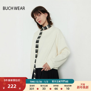 BUCH 上衣246149 WEAR卫衣女2025春秋宽松气质圆领纯色时尚