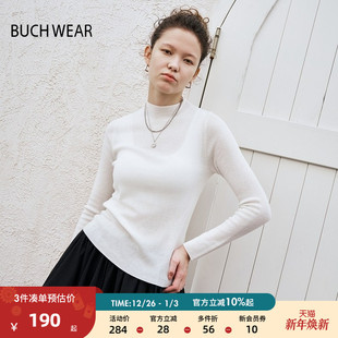 休闲简约纯色修身 女2025秋冬时尚 上衣253151 WEAR毛针织衫 BUCH