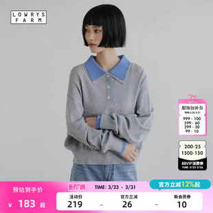撞色假两件POLO领长袖 LOWRYS 新款 2026春季 上衣661937 FARM针织衫
