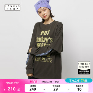 棉质假两件长袖 FISHS 新款 T恤女2026春季 休闲上衣600611 EDDY