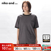niko 264719 圆领小众日系休闲短袖 and ...T恤女夏季