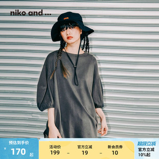 简约宽松休闲泡泡袖 niko 新款 and 上衣323925 ...T恤女2025夏季