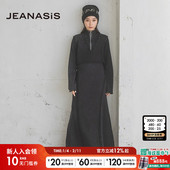 时尚 JEANASIS连衣裙女2026春季 新款 高领拼接感宽松长裙286323