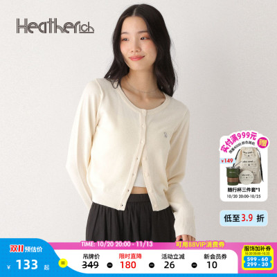 Heatherich毛针织衫女2026秋季新款修身系扣日系毛衣322180