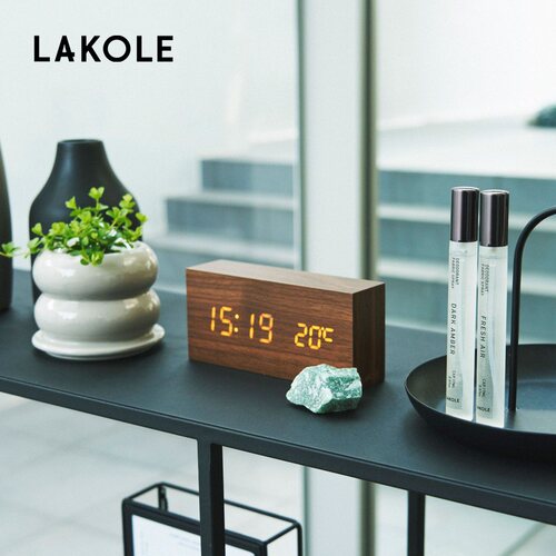 LAKOLE 时钟2026年新款时尚简约长方形液晶数字座钟289907