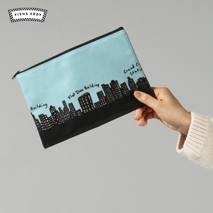 FISHS 简约便携创意拉链手拿包983951 EDDY小包时尚