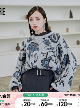 HARE毛针织衫女冬季新款时尚宽松绒毛休闲气质开衫毛衣130728