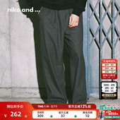 宽松磨毛通勤加厚裤 niko 子607054 男2025冬季 新款 and ...休闲裤