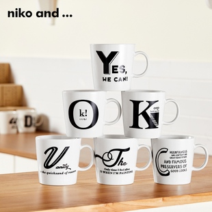办公室家用喝水杯子 ...字母图案马克杯日式 419613 and niko
