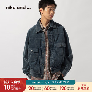and 夹克衫 ...外套男2025冬季 复古灯芯绒棉质长袖 586884 新款 niko