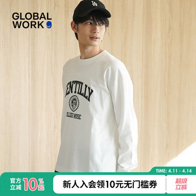 GLOBAL WORK T恤男2026春季新款时尚宽松休闲日系长袖上衣147196