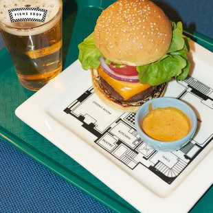 LOGO系列餐厅家用快餐茶盘长方形盘子954825 ORIGINAL FISHS EDDY