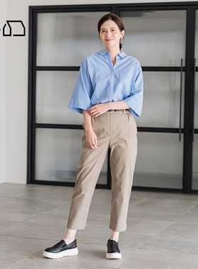studio CLIP休闲裤女夏季新款时尚纯色日系简约直筒裤100959
