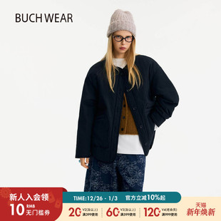 日常简约色系大口袋棉服605680 新款 BUCH WEAR外套女2025冬季