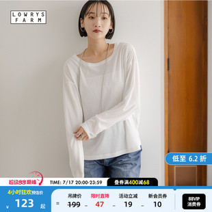 LOWRYS FARM T恤26夏季新款简约色系清冷感长袖上衣580950