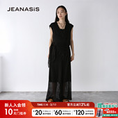 JEANASIS连衣裤 571365 宽松通勤休闲V领纯色连衣裤 女2025夏季 新款