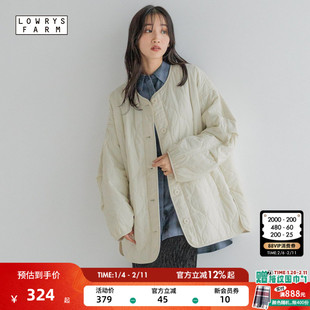 LOWRYS FARM外套女冬季新款时尚宽松气质纯色绗缝棉服外套116441