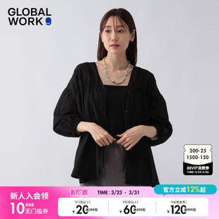 WORK 气质简约甜美薄款 衬衫 新款 上衣580790 女2026夏季 GLOBAL