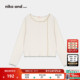 niko 日系木耳边肌理感上衣582292 新款 and ...T恤女2026春季