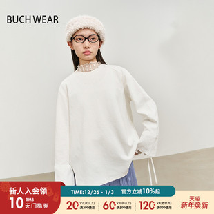 新款 T恤女2025夏季 纯色系带宽松休闲日系上衣326538 WEAR BUCH