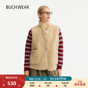 巴恩风仿羊羔绒无袖 新款 外套602743 WEAR马甲女2025冬季 BUCH