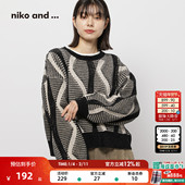 and ...毛针织衫 女2026春季 niko 条纹气质短款 毛衣139777