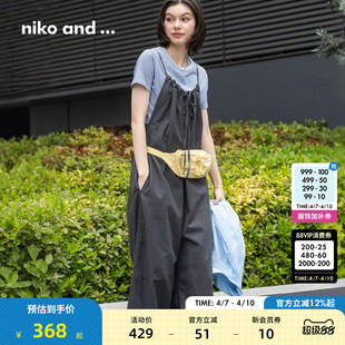 and 甜美褶皱系带背带裤 ...连体裤 新款 625559 女2026夏季 niko