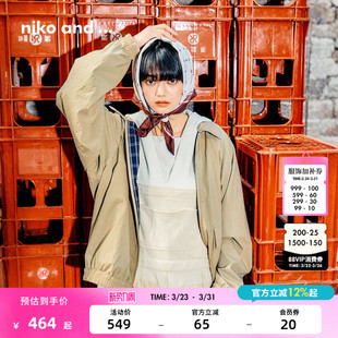 新款 ...外套女2026春季 中性复古正反两穿夹克服621947 and niko