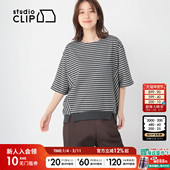 CLIP T恤女2026春季 新款 studio 休闲含棉宽松慵懒短袖 上衣580057