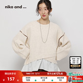宽松假两件针织衫 niko 592241 新款 时尚 and ...毛衣女2025冬季