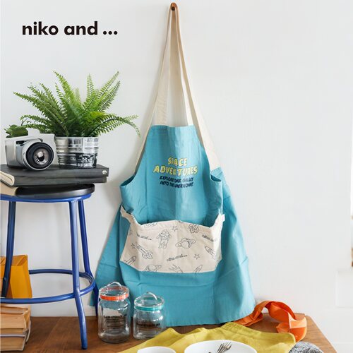 niko and ...围裙2025新款家用厨房创意可爱印花棉质围裙578588