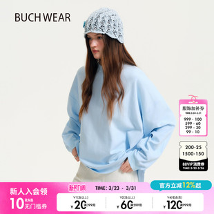 浅色系温柔亨利领长袖 BUCH 新款 T恤女2026春季 上衣642244 WEAR