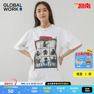 GLOBAL WORK 柯南联名系列2026夏季新款含棉个性短袖T恤635588