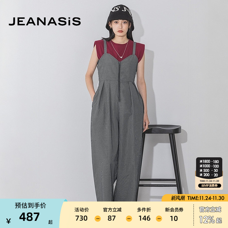 JEANASiS背带裤女拉链休闲裤