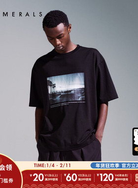 NUMERALS T恤男2025夏季新款含棉通勤运动休闲短袖圆领上衣571751