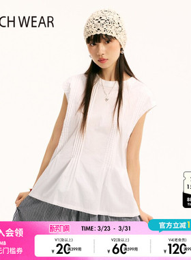 BUCH WEAR衬衫女2025夏季新款通勤休闲含棉纯色无袖上衣498646