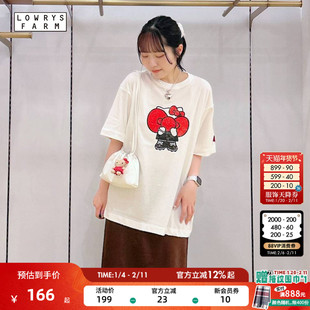 LOWRYS FARM Hello Kitty联名款2026春新款棉质印花短袖T恤572363