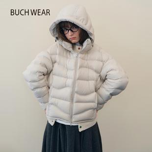宽松休闲排骨连帽保暖外套641341 新款 BUCH WEAR羽绒服女2025冬季