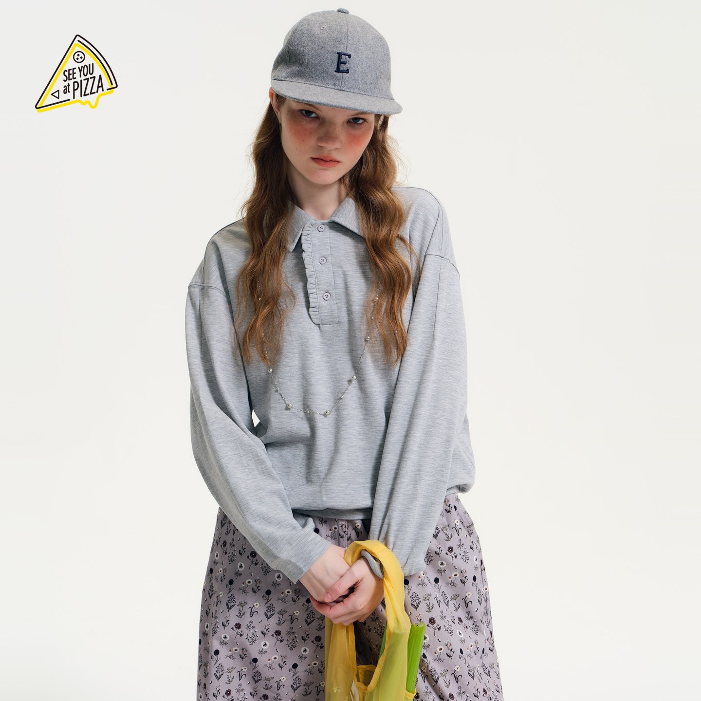 SEE YOU at PIZZA上衣女2026春季新款少女感木耳边polo衫655759,女装/女士精品,POLO衫,淘宝优惠券,粉丝福利购,淘宝优惠卷