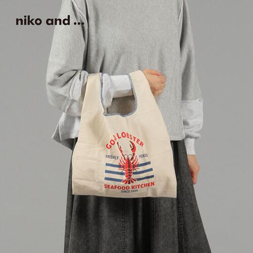 niko and ...提包2025新款棉质卡通印花手提出游收纳便当包576335