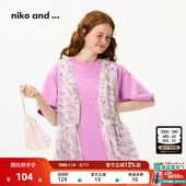 and ...T恤男女同款 2025春季 niko 字母休闲宽松短袖 143667