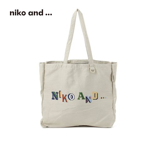 niko and ...包袋男女同款2026新款彩色字母刺绣帆布包659990