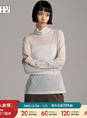 LOWRYS FARM上衣女2026春季新款半高领薄款打底长袖T恤625093